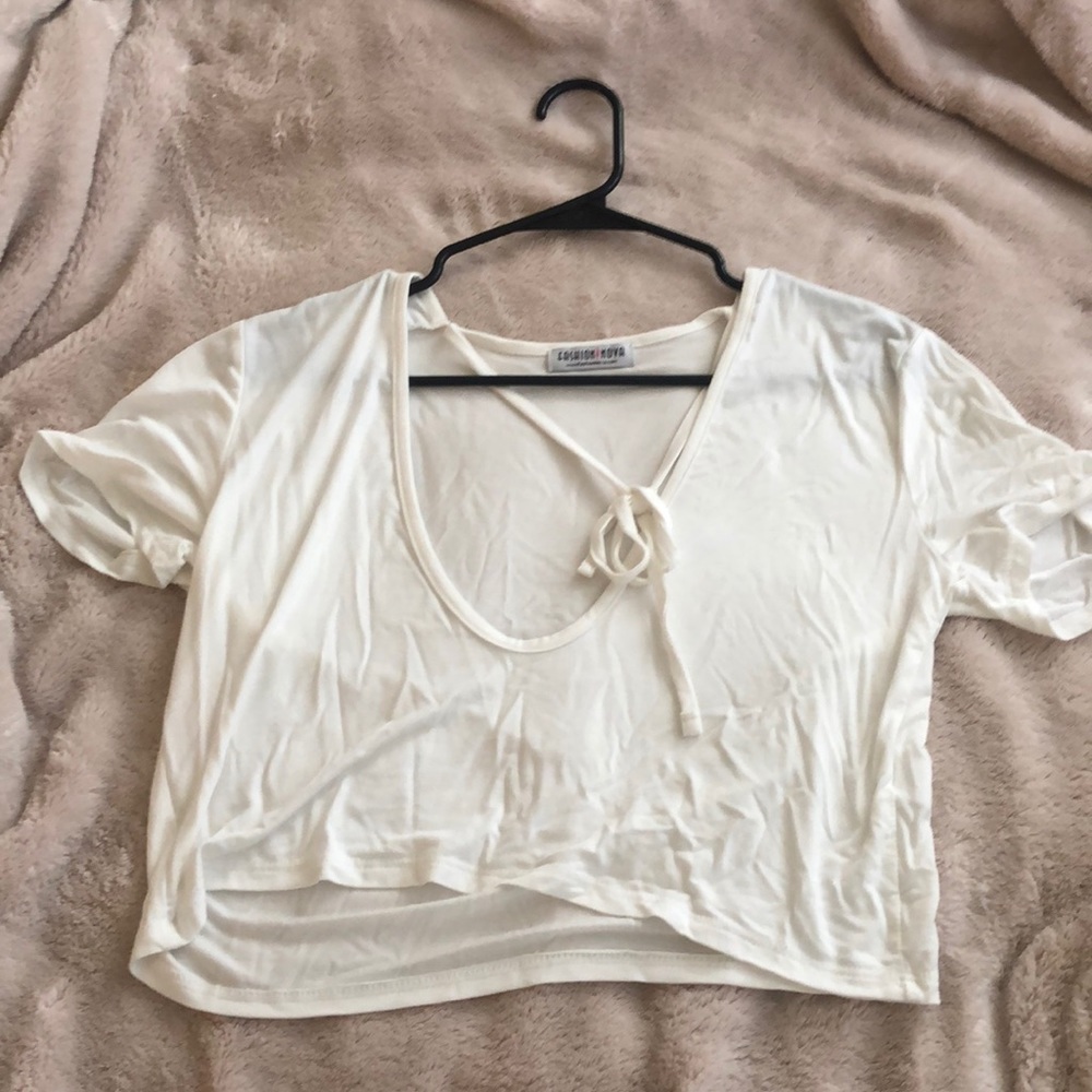 white crop top